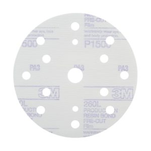 3M™ Hookit™ Finishing Film Abrasive Disc 260L, 150 mm, 15 Hole, P1500, PN51053