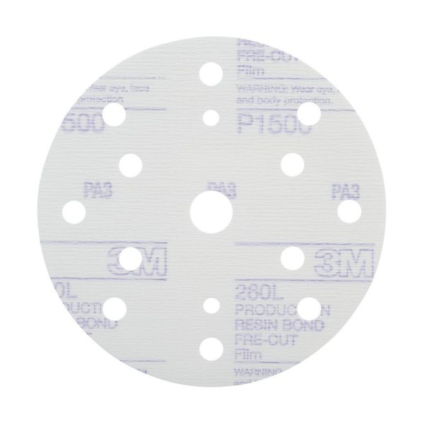 3M™ Hookit™ Finishing Film Abrasive Disc 260L, 150 mm, 15 Hole, P1500, PN51053